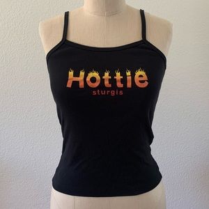 Vintage Sturgis Hottie Flame Cotton Tank Top Size L Made in USA